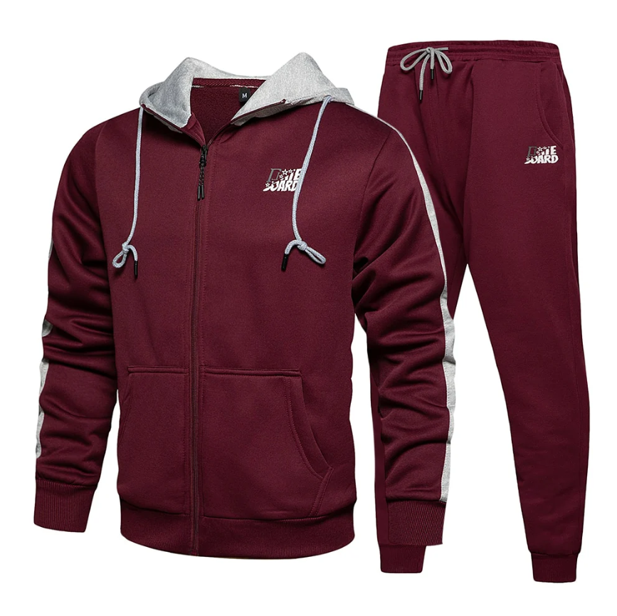 Premium Black & White Zip-Up Tracksuit – Streetwear-Inspired Comfort