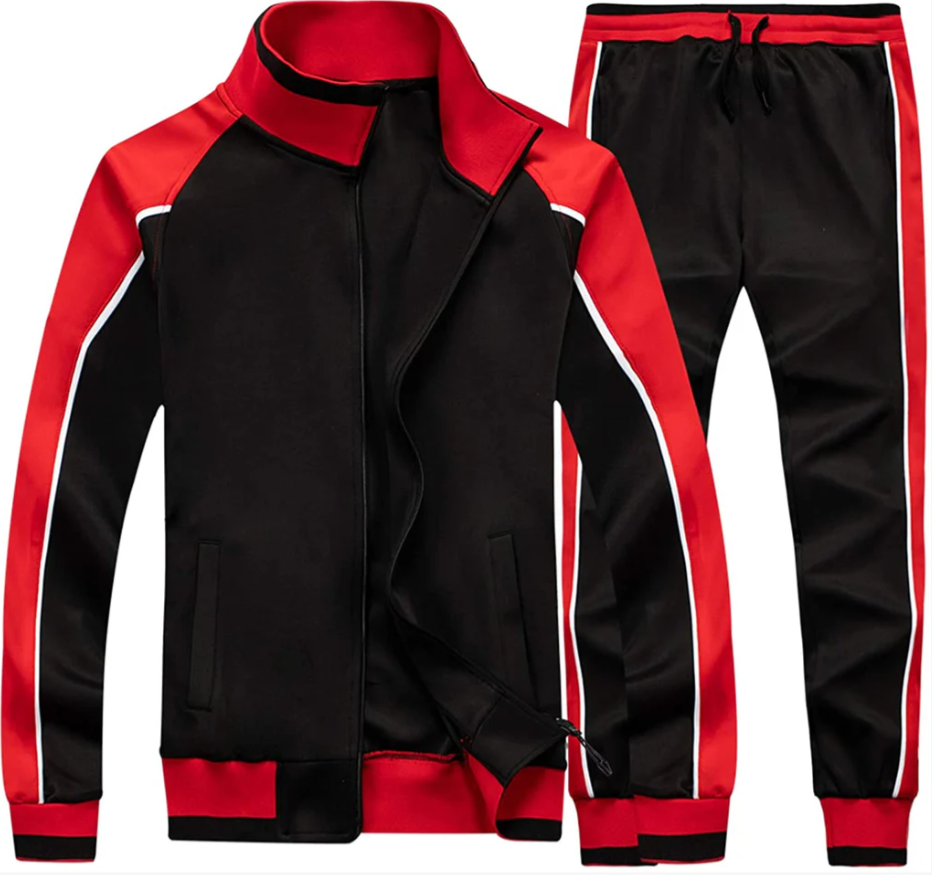 Men’s Premium 2-Piece Tracksuit – Athletic Fit, Stylish Color Block Design