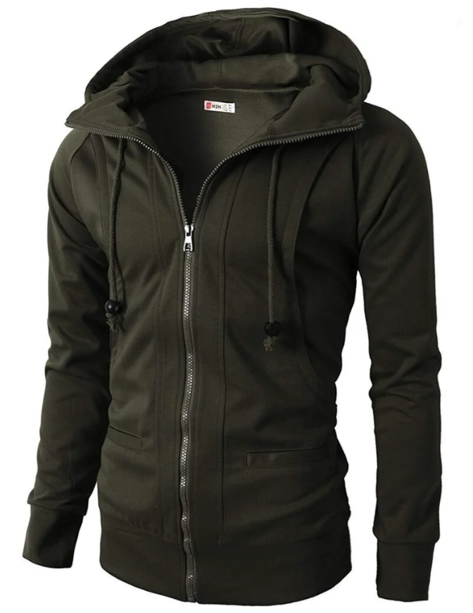 Men’s Slim Fit Full-Zip Hoodie – Casual Stylish Hooded Jacket