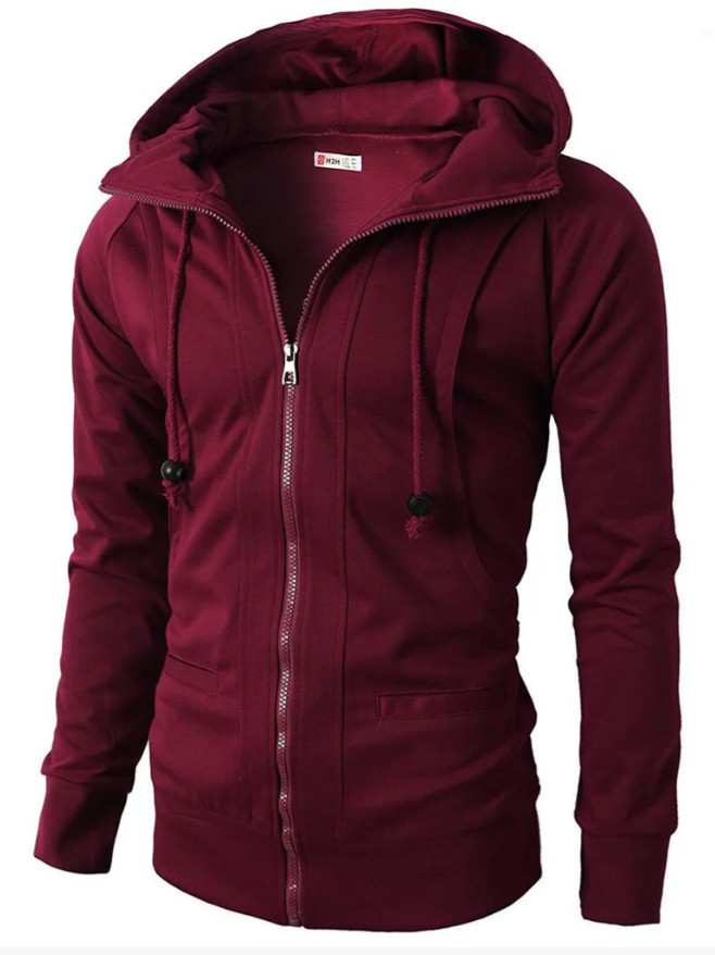 Men’s Slim Fit Full-Zip Hoodie – Casual Stylish Hooded Jacket