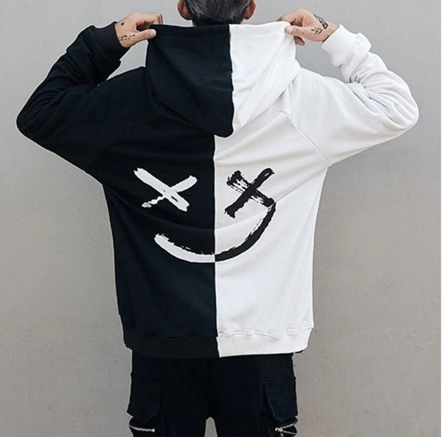 Unisex Oversized Hoodie with Smiley Face Back Print