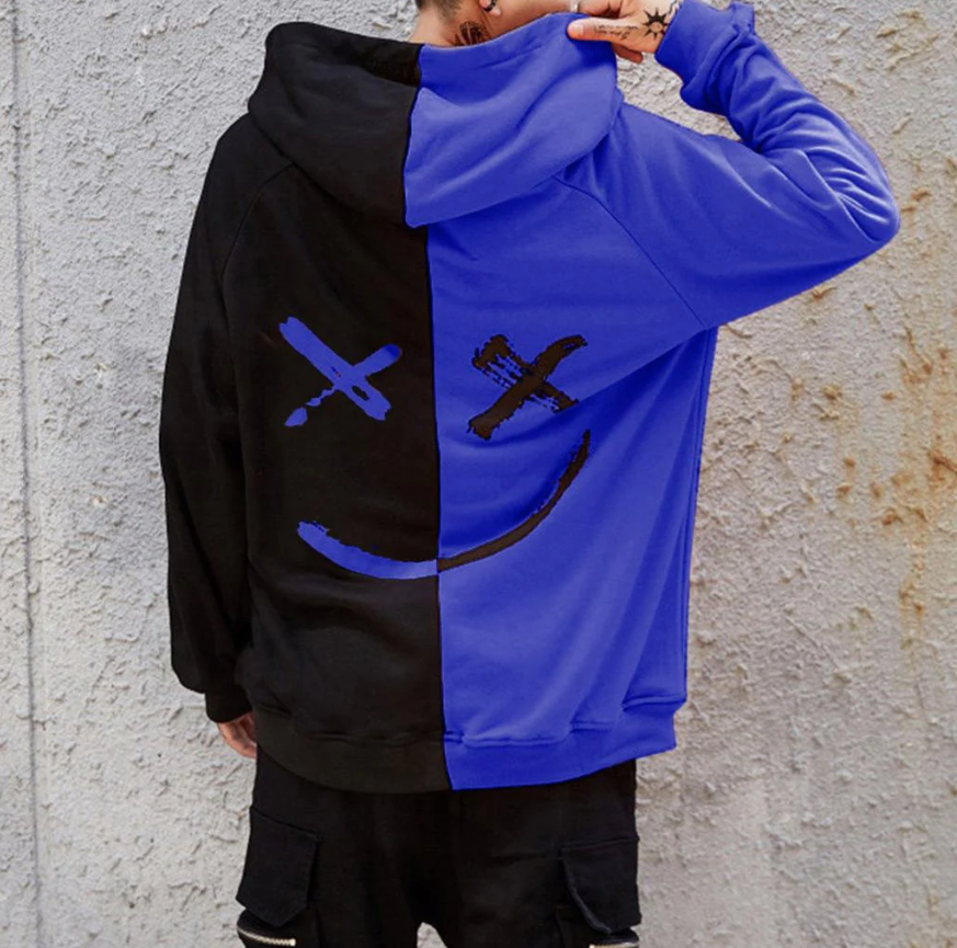 Unisex Oversized Hoodie with Smiley Face Back Print