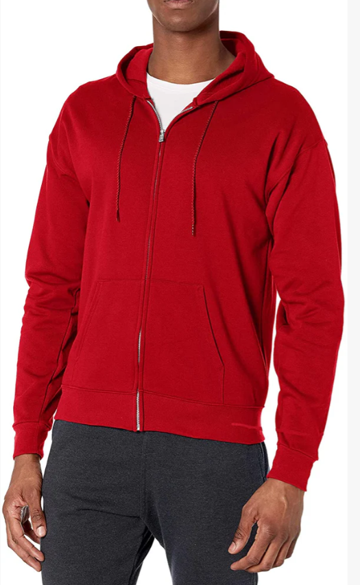 Men’s Full-Zip Fleece Hoodie – Casual Pullover Sweatshirt with Drawstring Hood