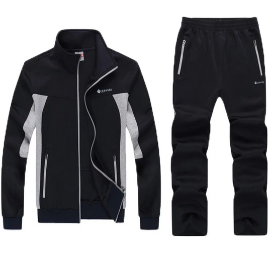 Men’s Premium Two-Tone Tracksuit Set – Sportswear Jacket & Jogger Pants