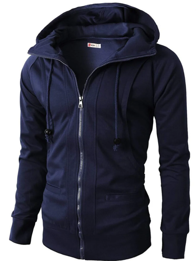 Men’s Slim Fit Full-Zip Hoodie – Casual Stylish Hooded Jacket
