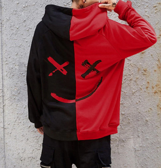 Unisex Oversized Hoodie with Smiley Face Back Print