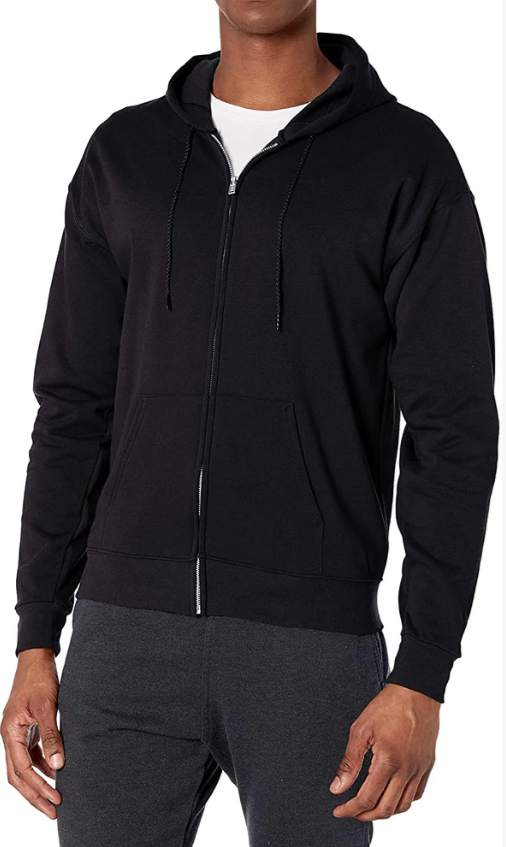 Men's Classic Full-Zip Fleece Hoodie – Black