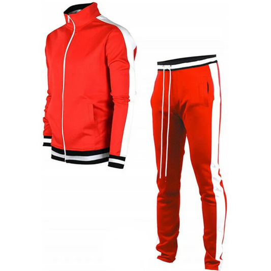 Men’s Red & White Striped Winter Tracksuit