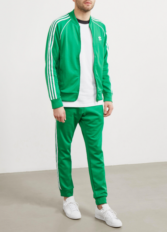 Men’s Classic Green Winter Tracksuit – Full-Zip Jacket with Jogger Pants